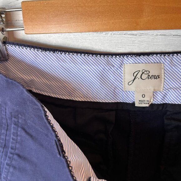 J Crew Shorts Womens Size 0 Navy Cotton Blend Chino Re-Imagined Preppy Casual - Picture 11 of 15